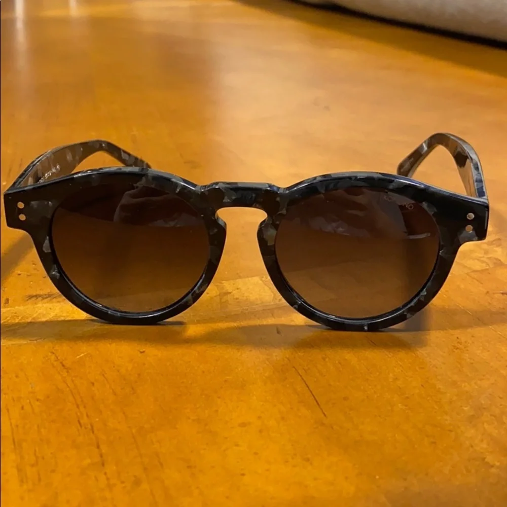 KOMONO Sunglasses Clement Black Marble NEW NWT Round